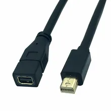 Mini displayport 1.2 cabo de extensão de vídeo m/f macho para feminino mini displayport 4k com suporte hbr2-mini dp extensão 0.3m