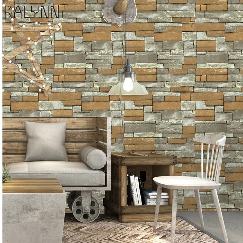 Brick Peel Stick 3D Wallpaper 45CMx6M Adhesive Wallpaper Faux Textured Brick Look Removable Wall Paper Decoration Contact Paper