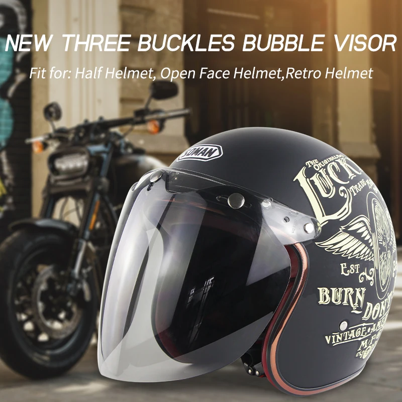 Full Face Bubble Visor Motorcycle 