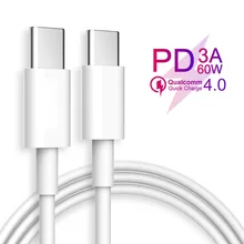USB C to USB-C cable 3A PD Fast Charging Type c to Type c Quick Charge 4.0 3.0 Charger Cabo for Samsung S9 Huawei Xiaomi Macbook