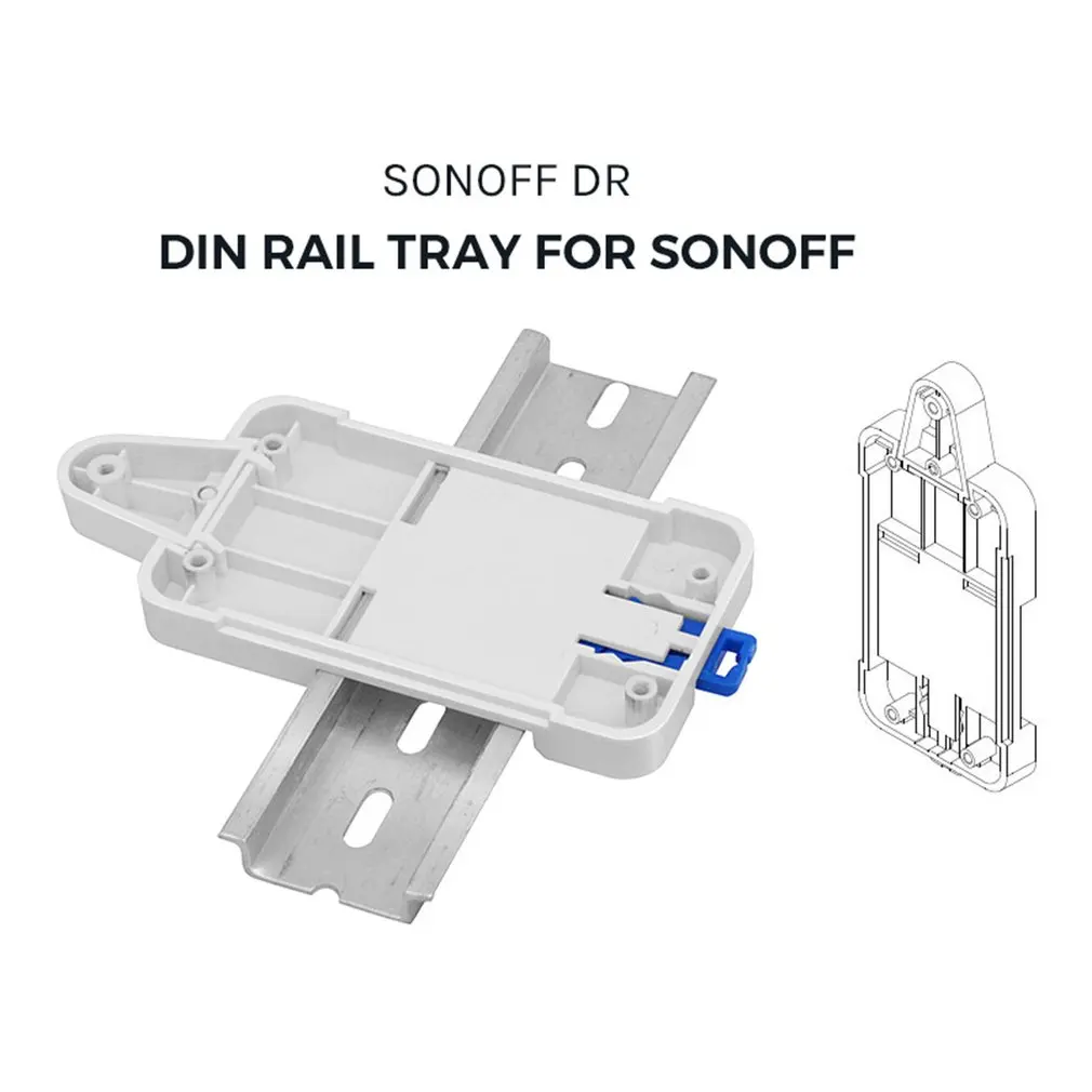 Dr Din Rail лоток Регулируемый установленный рейку чехол держатель для Wi-Fi дистанционное управление переключатель Sonoff Basic/RF/Pow/TH10/16/Dual