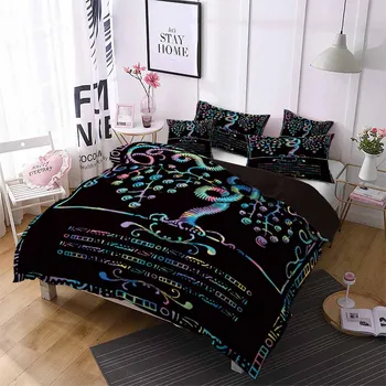 

Colorful Vine Microfiber Duvet Cover Set with Pillowcase Black Luxury Bed Linen Set Twin Full Queen king Bedding Set for Boys