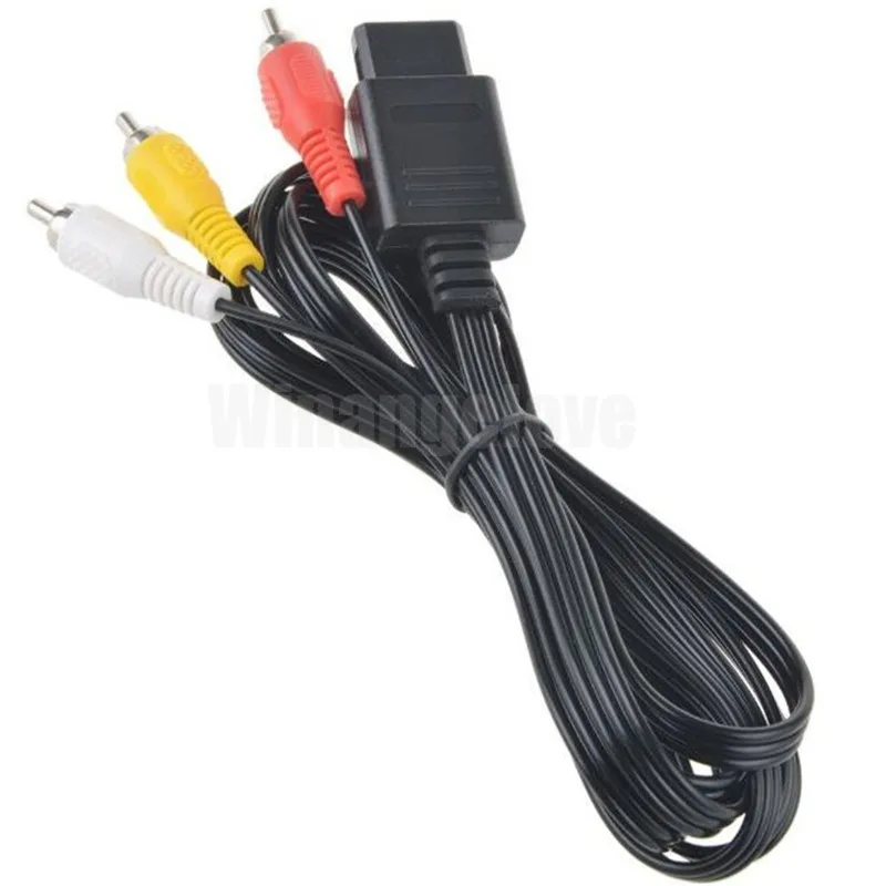

50pcs/lot 1.8M 6FT AV Audio Video Cable Cord Wire For SNES Super for Nintendo NGC Gamecube N64