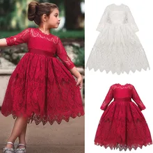 Одежда для маленьких девочек; Маленькая кружевная пачка принцессы; платье; одежда для детей; красное платье для дня рождения; vestido infantil Menina; От 3 до 7 лет