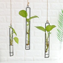 Hanging Glass Tube Vases for Wedding Flowers Patio Garden Decor Plants Hanging Wall Decor L9#2