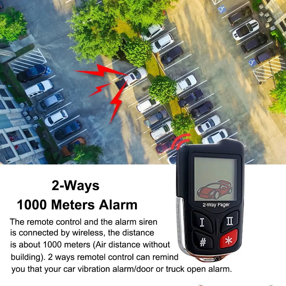 NEW Wireless Siren Immobilizer Two-way Car Alarm System