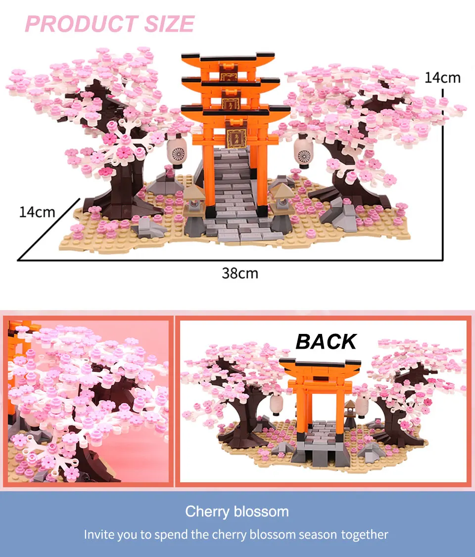 Mini Sakura Tree House Blocks Japanese Street View Cherry Blossom Model Building 11 H4aad19c305774324be77168d6da366e1s