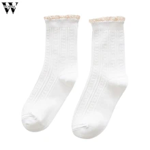 Womail/женские модные повседневные однотонные ворсовые носки; носки без пятки; носки из смешанного хлопка