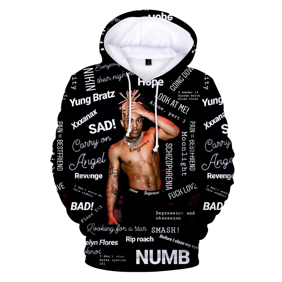 Толстовка XXXTentacion для мужчин и женщин свитшот повседневное худи в стиле хип-хоп