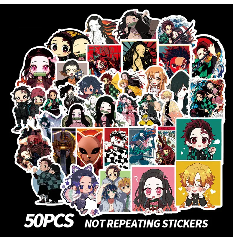 50 шт. Demon Slayer Kimetsu No Yaiba аниме наклейка s ПВХ граффити наклейки чемодан гитара