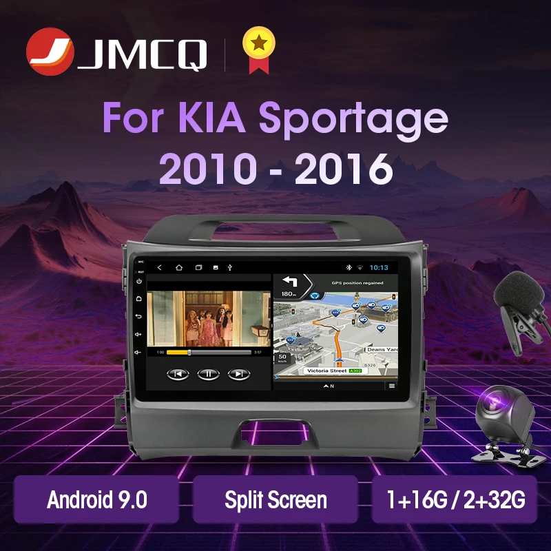 

JMCQ Android 9.0 2+32GB DSP Car Radio Multimidia Video Player Navigation GPS For KIA Sportage 3 2010 2011-2016 2din Head Unit