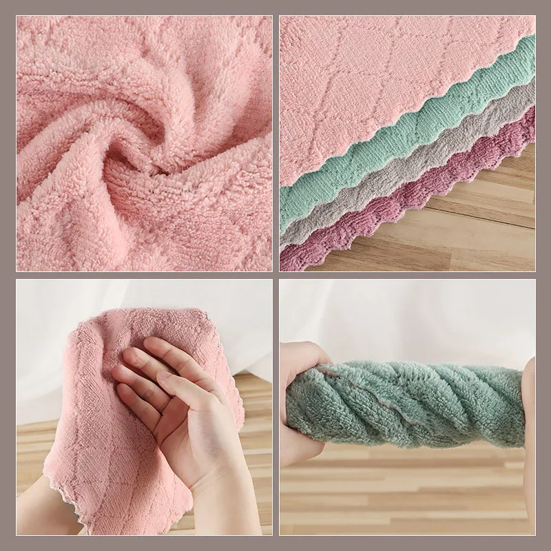10PCS Microfiber Kitchen Dish Cloth Super Absorbent High-Efficiency Tableware Towel Kitchen Tools Household Cleaning Cloths