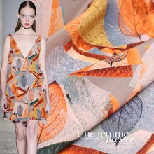 Тишина времени цифровая картина Креп Де Шин шелковая ткань для летнего платья telas tissu bazin riche getzner tissus au metre tela