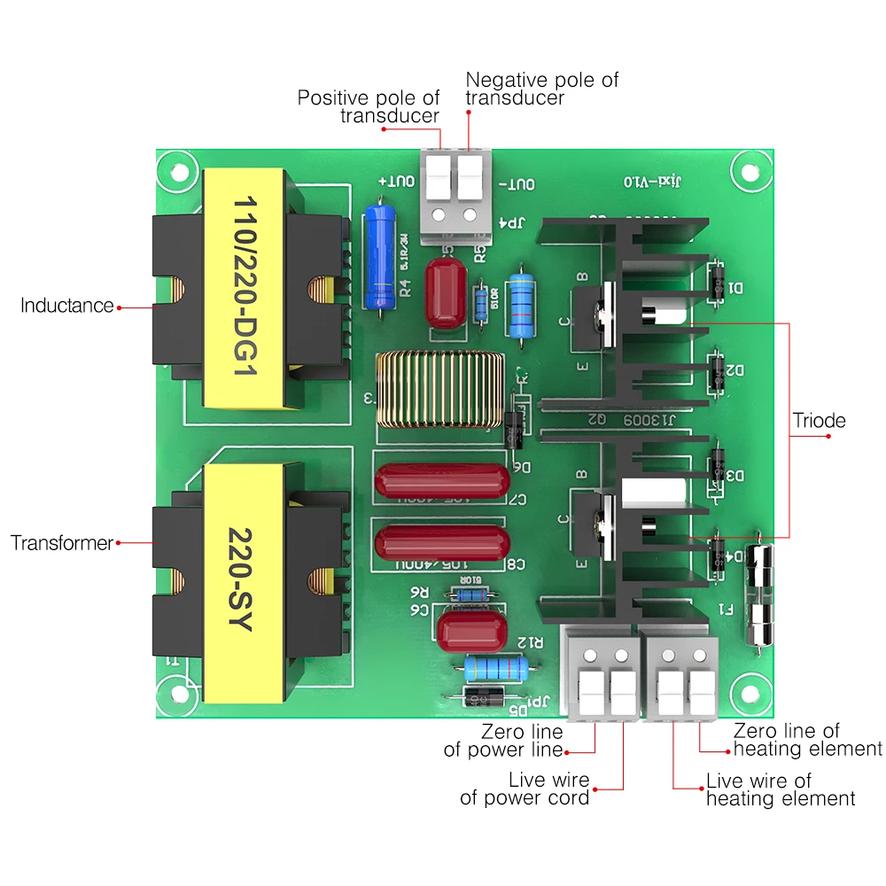 Granbo Mechannical Ultrasonic Cleaners Accessories 60W 40KHz Circuit Board Piezoelectric Transducer Driver