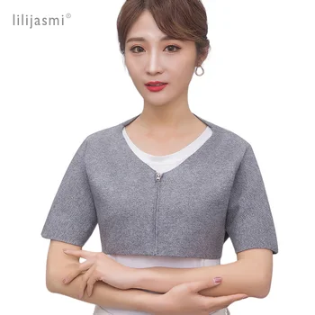 

2020 Fine Cotton Shoulder Warmer Little Cape Cardigan Shawl Women Warm Shoulders Back Protection Sweater Warm Cappa Soft Mantles