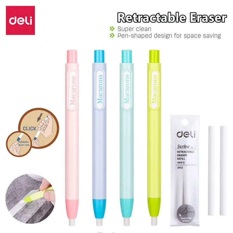 Press Retractable Pencil Eraser Correction Supplies Automatic Creative  Pencil Rubber Writing School Student Supplies Stationery - AliExpress
