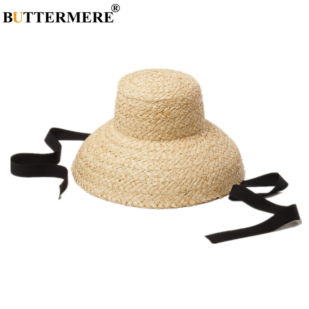 Wide Brim Summer Sun Hat for Women Travel Beach Visor Hat Jazz Vintage Cap 