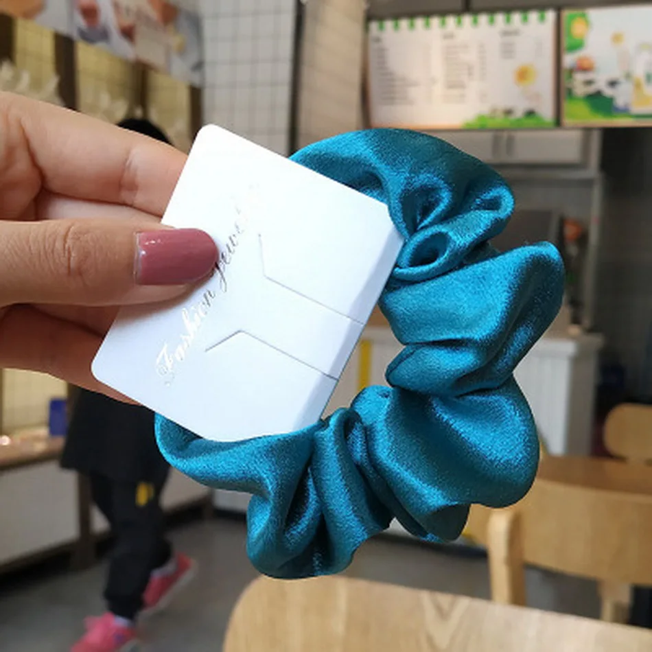 Mädchen elastische Seide Scrunchie Frauen Ruban Satin lila Haarbänder schwarz knusprige Haargummis Gummi Pferdeschwanz Halter Chouchou Zubehör – Detail 6