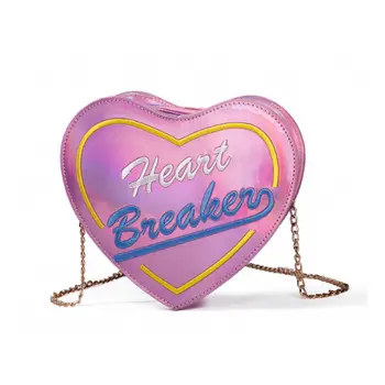 

Cute Heart Shaped Shoulder Bag Pu Leather Crossbody Bags Versatile Funny Bag Bolsa Feminina Mini Chain Bags
