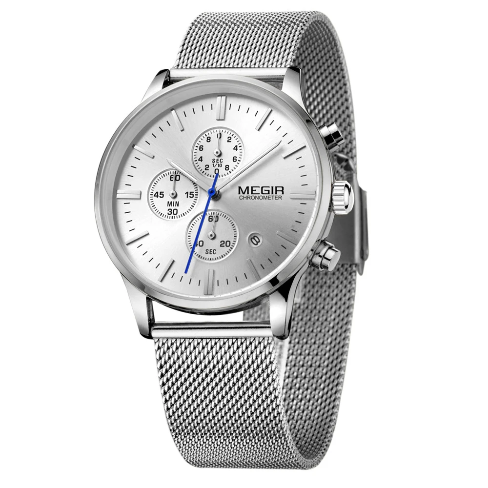 

Fashion Luxury Brand Watches Women Stainless Steel Mesh Band Quartz Sport Watch Chronograph Man Wristwatch Clock Reloj Hombre