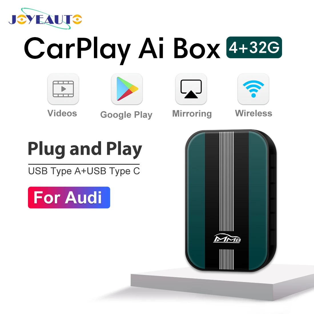 MMB 4 + 32G Carplay Ai Box для Audi A3 A4 A5 Q2L Q3 Q5L Q7 Q8 RS7 RS3 RS4 смарт видеонавигатор Android IOS автомобильные