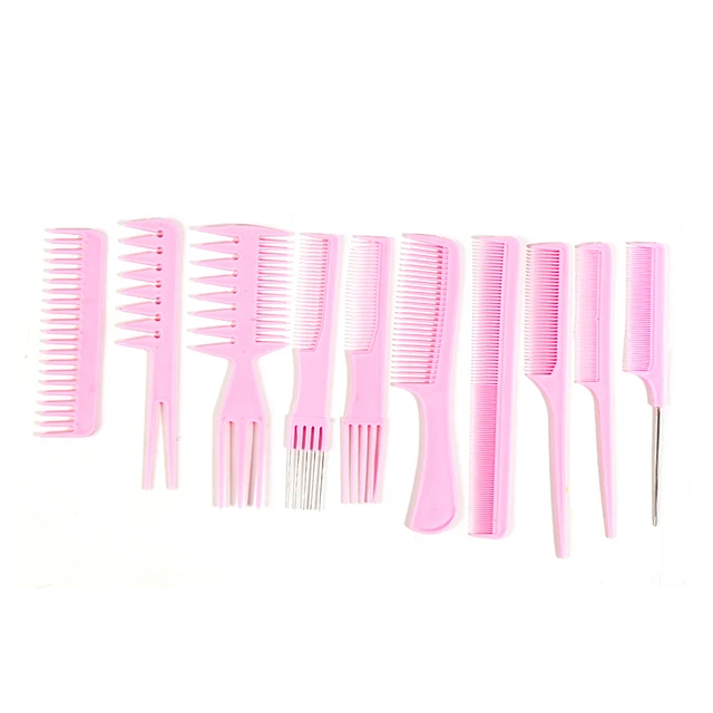 Stylist Anti-static Hairdressing Combs,Multifunctional Hair Design Hair Detangler Comb Makeup Barber Haircare Styling Tool Set pink set