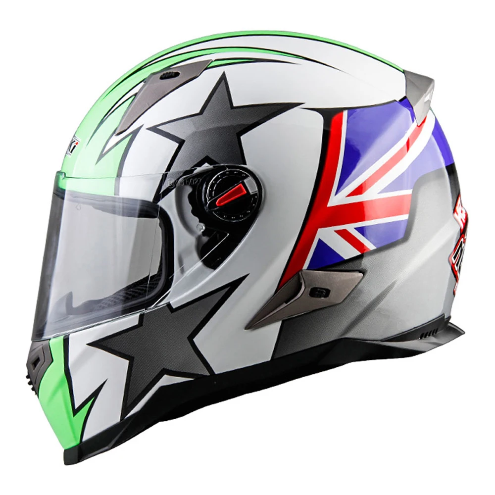NENKI мотоциклетный шлем Casco Moto полный шлем гоночный уличный мотоциклетный шлем Casco Touring Chopper скутер крейсер шлем ECE - Цвет: UK Stars