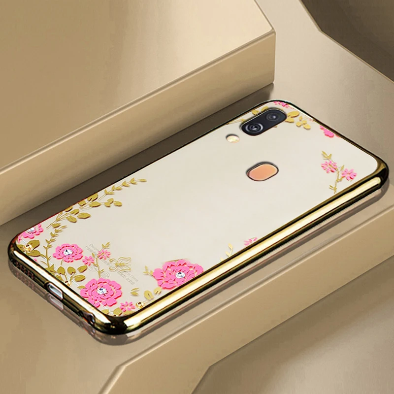 YueTuo Etui coque чехол для samsung Galaxy A40 A10 A20 A30 Прозрачный задний мягкий Алмазный