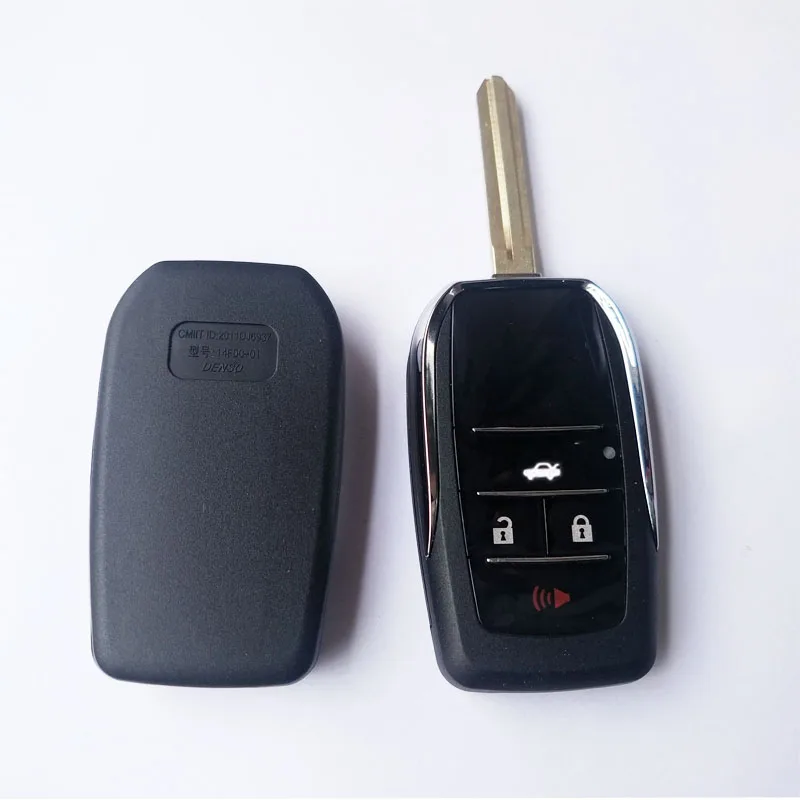 For Toyota Camry Reiz Vois RAV4 Modified Flip Folding Remote key Shell Case 3+1 Button With TOY43 Blade Fob Key Cover