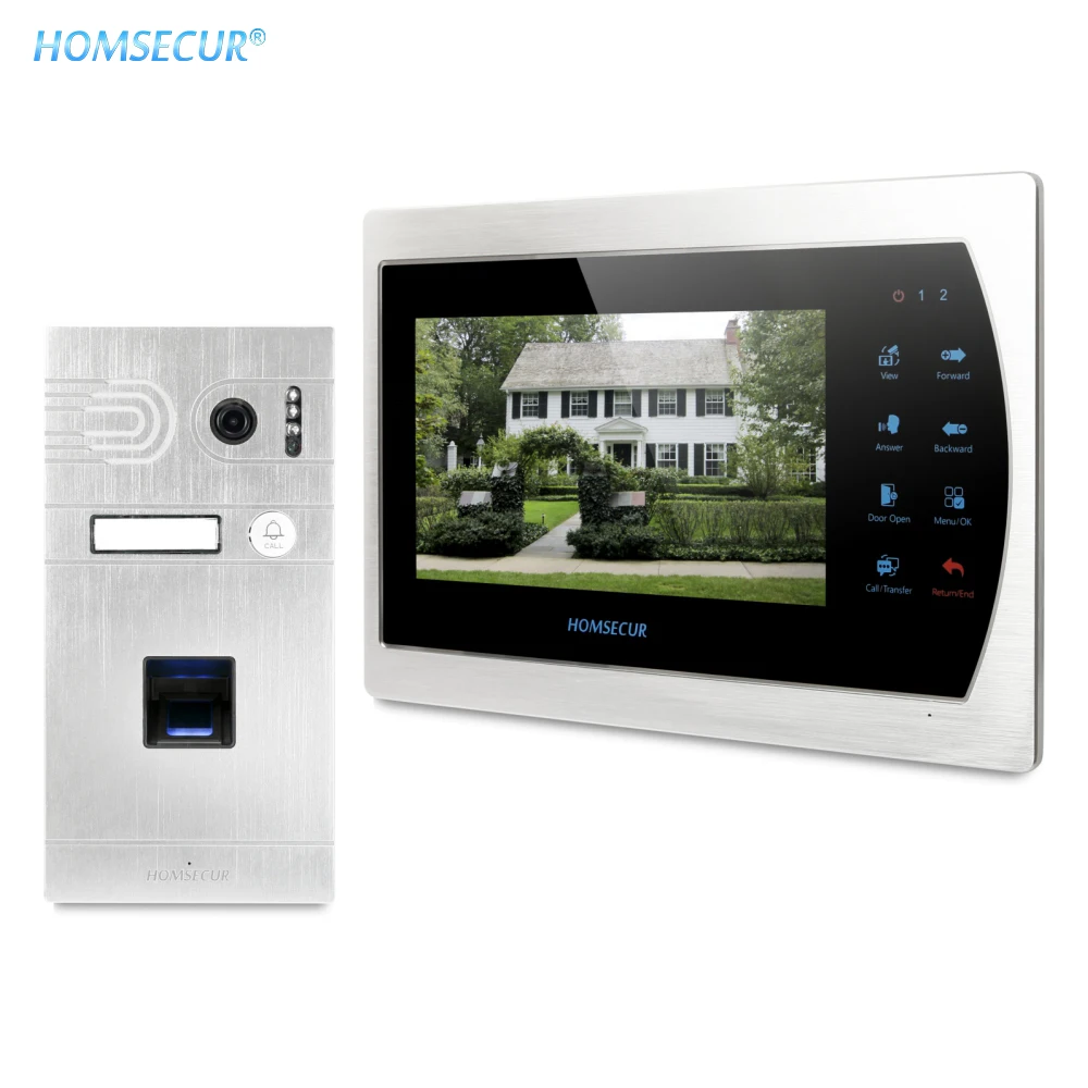 HOMSECUR 7\ Wired Video&Audio Smart Doorbell 1.3MP Fingerprint Access BC061HD-S+BM703HD-S