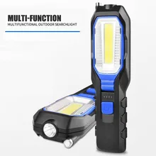 Магнитный супер яркий походный COB Светодиодный фонарь с крючком, перезаряжаемый через USB, ручной фонарь для осмотра, аварийный светильник-вспышка, рабочий светильник