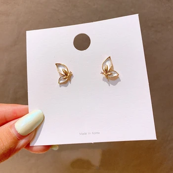 

925 Silver Needle New Fashion and Elegant White Butterfly Earrings for Women Simple Style Candy Color Insect Fine Jewelry Gift