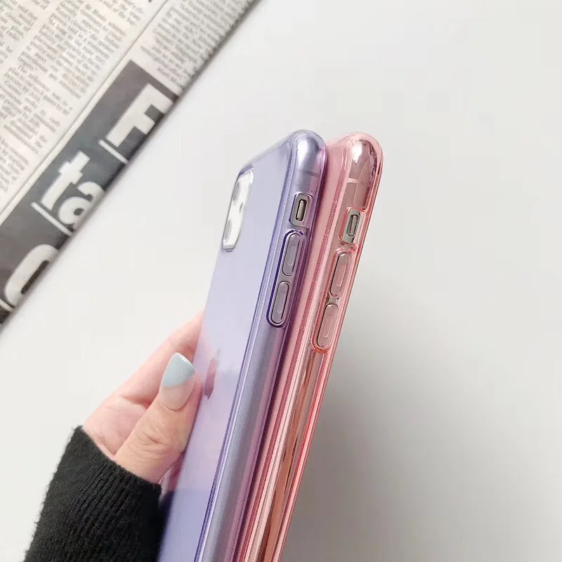 Красочные прозрачные телефонные чехлы для iPhone 11 Pro Max чехол X XR XS Max 6 6S 7 8 Plus крышка мягкая силиконовая защита из ТПУ чехол s