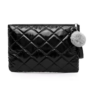

Hot Sale Handbags Skillful Manufacture Fashion Women Handbag Solid Color Money Purse Pompom Large Capacity Clutch Bag