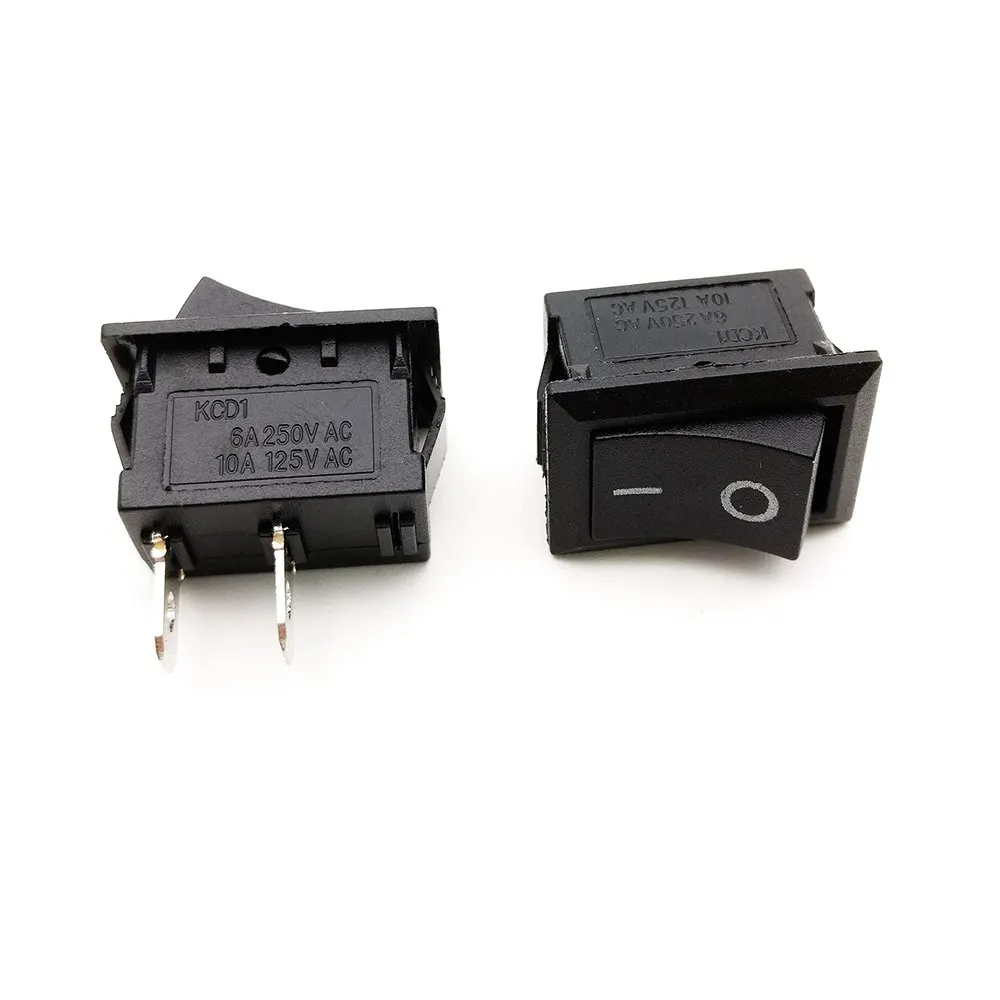 10 шт./лот 15x10 мм кнопочный мини переключатель 3A 250 В KCD1 101 2Pin защелкивающийся ВКЛ