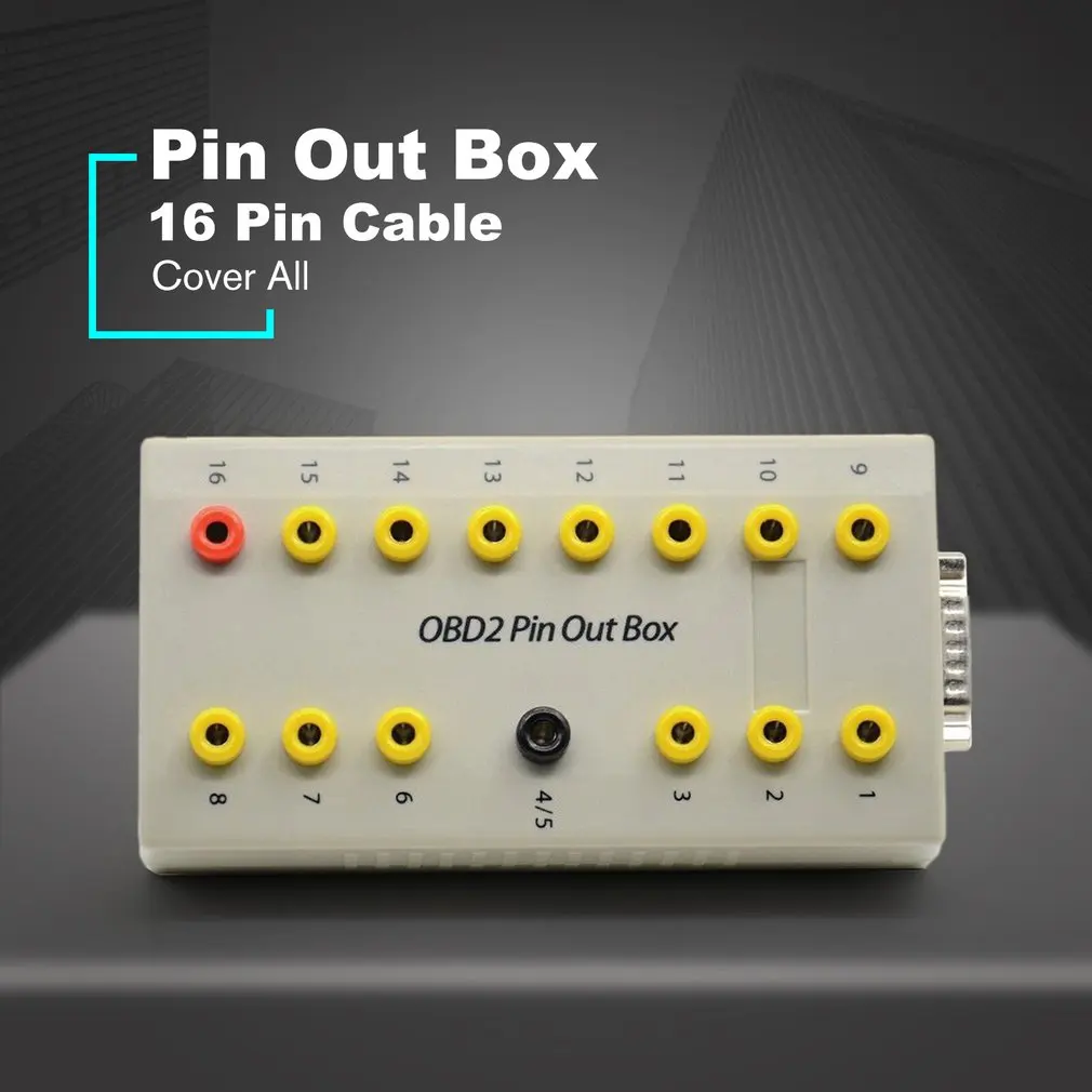 Горячая OBD2 Pin-код коробка тестер Разрыва Разъем Авто Диагностический разводки выводов окна автомобиля протокол детектор авто может Тесты коробка 16 Pin кабель