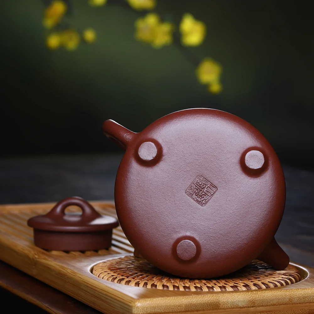 Yixing Clay Teapot Masters Entirely Handmade Han Feng Stone Scoop Pot Raw Ore Purple Clay Tea Pot Tea Set 230cc Best Seller