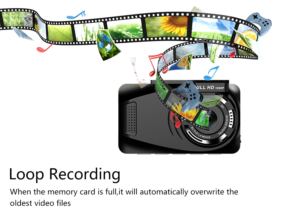 Новые 3 дюймов Автомобильный видеорегистратор Камера полный HD1080P Автомобильный видео Регистраторы петля Запись Dash Cam Встроенный gps Ночное видение автомобиля Камера приборной панели
