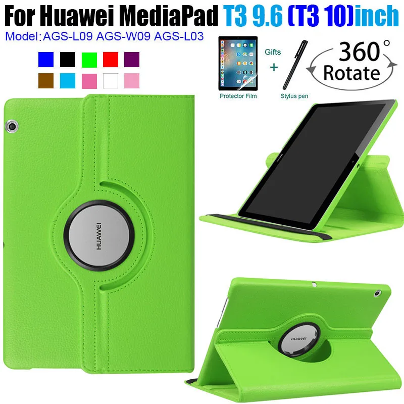 360 Rotating Case for Huawei MediaPad T3 10 AGS-W09 AGS-L09 AGS-L03 9.6" Tablet Cover Honor Play Pad 2 9.6 | Компьютеры и офис