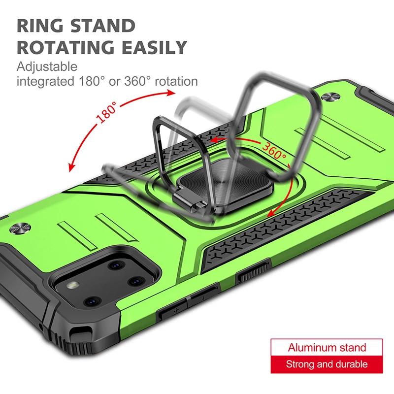 for Samsung Galaxy Note 10 Lite Case Cover Shockproof Armor Drop Protective Defender Magnet Holder Ring Case for kawaii phone cases samsung