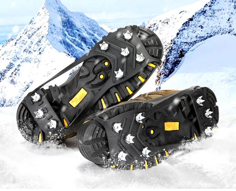 Crampons antidérapants en acier inoxydable, 12 dents, pour chaussures  d'escalade, neige glacée - AliExpress