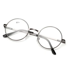 Модная Классическая винтажная круглая металлическая оправа, очки, линзы, плоская близорукость, оптическое зеркало, простая металлическая оправа для женщин/мужчин