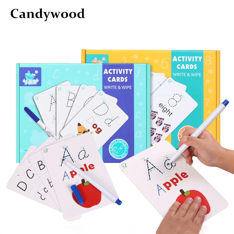 

Kids Educational Toy Rewritable Early Learning Recognize Uppercase Small Letters Cards Children Education Toys Alphabet Puzzle