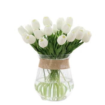 

15 Pcs Artificial Flowers Tulips Real Touch-Fake Flowers Arrangement Bouquet for Home Office Wedding Party Decoration