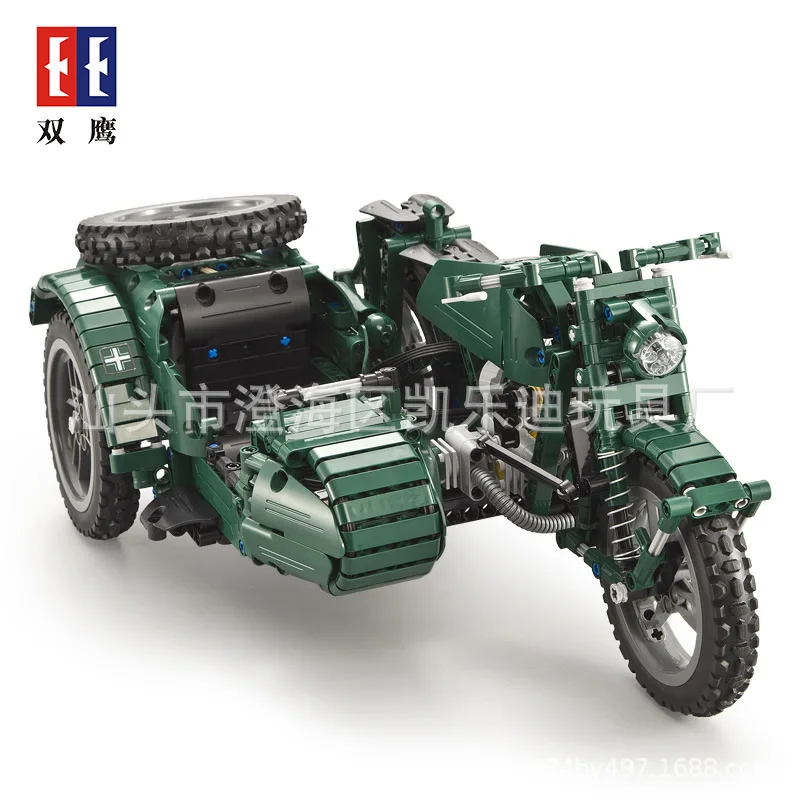 

Double e Click C51021 World War II Motorcycle Assembling Building Blocks Remote Control Model Science And Technology Machinery G