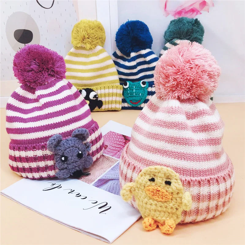 

Korean-style Baby Hat Autumn And Winter Wool Cap Baby 6-12 Months-3-Year-Old Men And Women Child-Style Animal Warm Hat