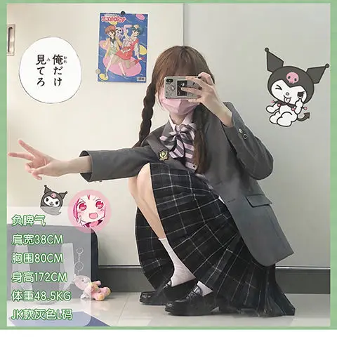 outono novo jk uniforme blazer escola japonesa estilo colégio manga longa cinza terno jaqueta feminino