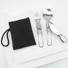 Наружная складная вилка из нержавеющей стали набор ножей ложка Складная посуда для пикника кемпинга посуда для приготовления пищи в походе