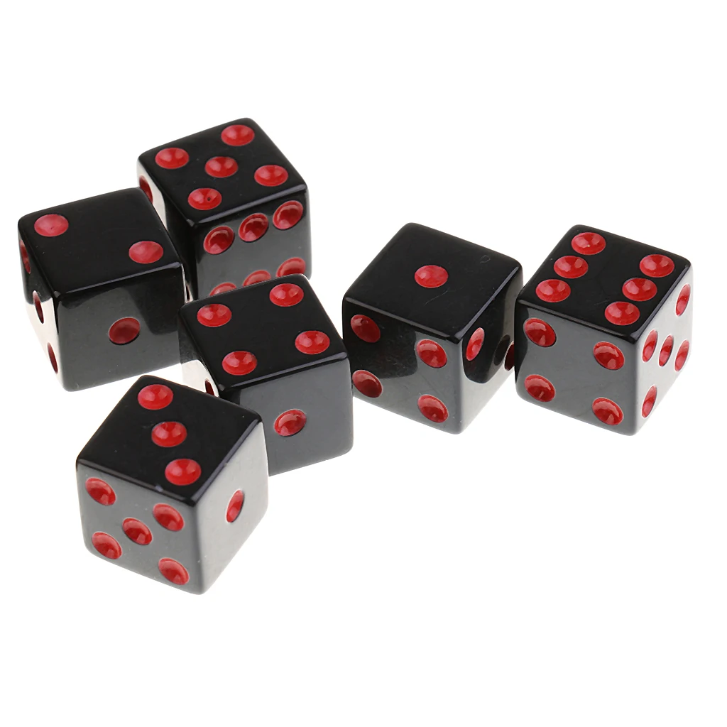 20Pcs Plastic Dotted Dices 16mm 6 Sided Die for Party Role Playing Game Prop