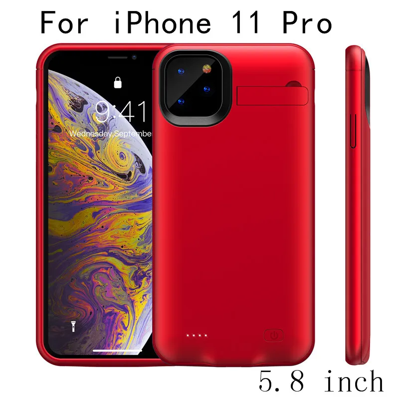 Чехол для зарядного устройства для iPhone 11, тонкий ударопрочный внешний аккумулятор, зарядная крышка для iPhone 11 Pro Max, зарядное устройство, задняя упаковка - Цвет: i11 Pro-Red